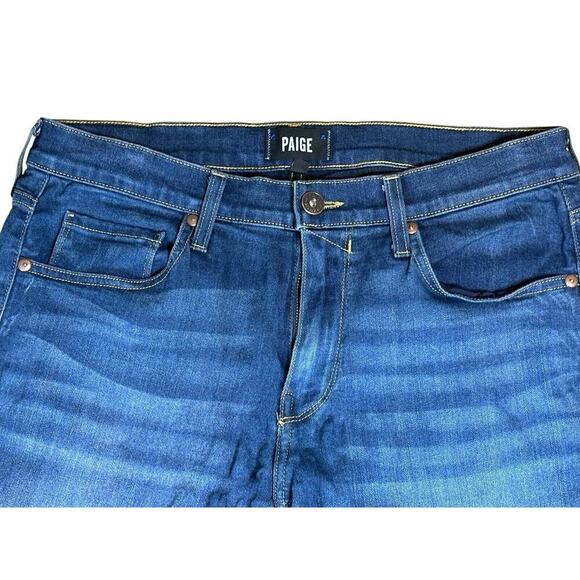 Paige Federal Straight Jeans Size 32x28 Men Dark Blue Stretch - Picture 2 of 13